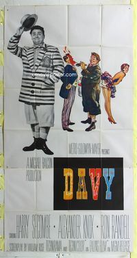 1m319 DAVY three-sheet movie poster '57 wacky Harry Secombe, sexy Susan Shaw, Ealing comedy!