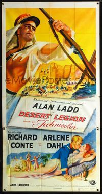 1m323 DESERT LEGION 3sheet '53 art of Alan Ladd in the French Foreign Legion & sexy Arlene Dahl!