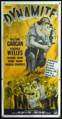 1m344 DYNAMITE style A three-sheet poster '49 romantic artwork of William Gargan & Virginia Welles!