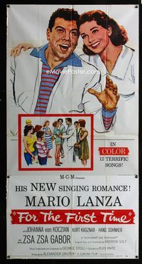 1m370 FOR THE FIRST TIME three-sheet poster '59 artwork of Mario Lanza in his new singing romance!