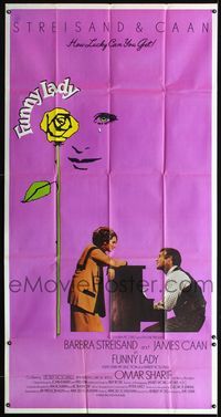 1m377 FUNNY LADY three-sheet movie poster '75 Barbra Streisand watches James Caan play piano!