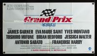 1m395 GRAND PRIX bottom 1/3 int'l three-sheet movie poster '67 James Garner, car racing, Cinerama!