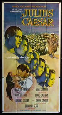 1m439 JULIUS CAESAR three-sheet poster R69 Marlon Brando, James Mason, Greer Garson, Shakespeare