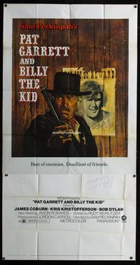 1m505 PAT GARRETT & BILLY THE KID 3sheet '73 Sam Peckinpah, Bob Dylan, James Coburn, Lesset art!
