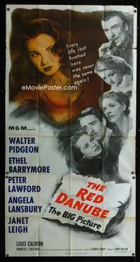 1m526 RED DANUBE 3sheet '49 Janet Leigh, Angela Lansbury, Ethel Barrymore, Walter Pidgeon, Lawford