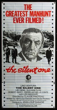 1m566 SILENT ONE English three-sheet '73 Italian Lino Ventura in the greatest manhunt ever filmed!