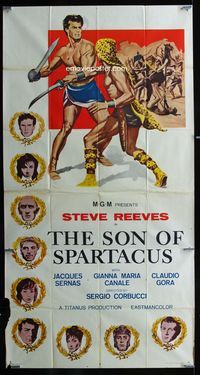 1m570 SLAVE 3sh '63 Il Figlio di Spartacus, art of Steve Reeves as the Son of Spartacus!