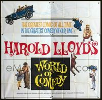 1m030 WORLD OF COMEDY six-sheet movie poster '62 classic images of comedian Harold Lloyd!