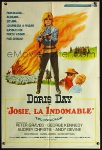 1m051 BALLAD OF JOSIE Argentinean movie poster '68 quick-draw Doris Day with shotgun!