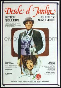 1m055 BEING THERE Argentinean poster '80 Peter Sellers, Shirley MacLaine, cool different image!