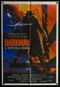 1m071 DARKMAN Argentinean movie poster '90 Sam Raimi, art of masked hero Liam Neeson!
