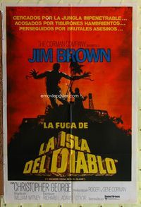 1m096 I ESCAPED FROM DEVIL'S ISLAND Argentinean movie poster '73 Jim Brown, cool different artwork!