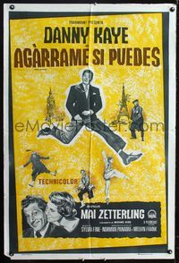 1m107 KNOCK ON WOOD Argentinean movie poster R60s Danny Kaye, Mai Zetterling
