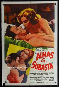 1m163 ROOM AT THE TOP Argentinean poster '59 great steamy artwork of Laurence Harvey & sexy babes!