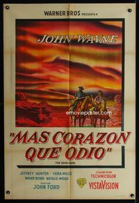1m171 SEARCHERS Argentinean movie poster '56 classic art of John Wayne in Monument Valley, John Ford