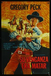 1m177 SHOOT OUT Argentinean movie poster '71 really cool art of gunfighting Gregory Peck!