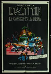 1m180 SONG REMAINS THE SAME Argentinean movie poster '76 Led Zeppelin, rock & roll, cool art!