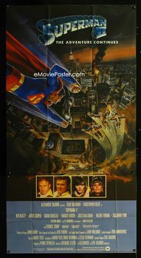 1m595 SUPERMAN II English 3sheet '81 Christopher Reeve, Terence Stamp, great art over New York City!