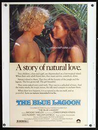 1n100 BLUE LAGOON Thirty by Forty movie poster '80 sexy young Brooke Shields & Christopher Atkins!
