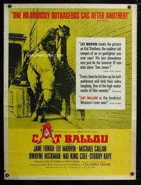 1n105 CAT BALLOU style B Thirty by Forty poster '65 great image of drunken Lee Marvin on horseback!