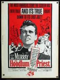 1n134 HOODLUM PRIEST Thirty by Forty poster '61 religious Don Murray saves thieves and killers!