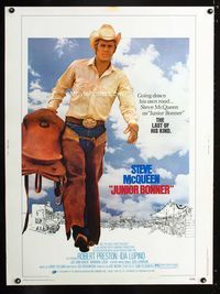 1n146 JUNIOR BONNER Thirty by Forty '72 full-length rodeo cowboy Steve McQueen carrying saddle!