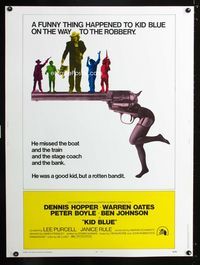 1n147 KID BLUE Thirty by Forty movie poster '73 Dennis Hopper, Warren Oates, sexiest gun image!
