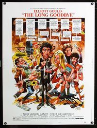 1n156 LONG GOODBYE style C Thirty by Forty poster '73 great artwork of Elliott Gould by Jack Davis!