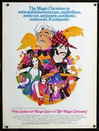 1n163 MAGIC CHRISTIAN 30x40 '70 cool art of Peter Sellers, Ringo & sexy Raquel Welch by Ellescas!