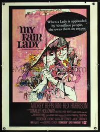 1n176 MY FAIR LADY Thirty by Forty movie poster R71 Audrey Hepburn, Rex Harrison, Bob Peak art!