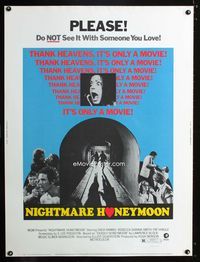 1n185 NIGHTMARE HONEYMOON 30x40 poster '73 do not see it with someone you love, it's only a movie!