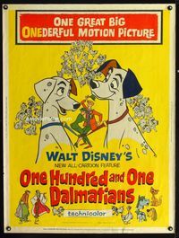 1n191 ONE HUNDRED & ONE DALMATIANS Thirty by Forty poster '61 most classic Walt Disney canine movie!