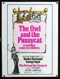 1n194 OWL & THE PUSSYCAT 30x40 poster R73 sexiest Barbra Streisand, no longer a story for children!