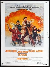 1n199 PASSAGE Thirty by Forty movie poster '79 art of Anthony Quinn, James Mason & Malcolm McDowell!