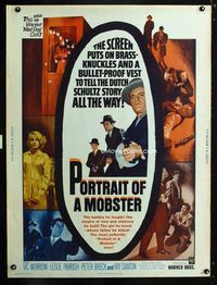 1n211 PORTRAIT OF A MOBSTER Thirty by Forty movie poster '61 Vic Morrow as gangster Dutch Schultz!