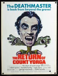 1n218 RETURN OF COUNT YORGA Thirty by Forty movie poster '71 Robert Quarry, AIP vampires, wild art!