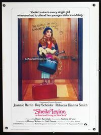 1n229 SHEILA LEVINE IS DEAD & LIVING IN NEW YORK 30x40 '75she goes to her younger sister's wedding!