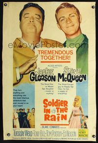 1n235 SOLDIER IN THE RAIN Thirty by Forty poster '64 misfit soldiers Steve McQueen & Jackie Gleason!