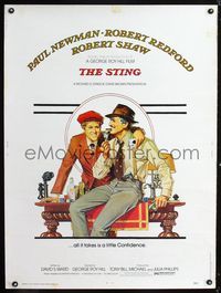 1n247 STING Thirty by Forty '74 best artwork of Paul Newman & Robert Redford by Richard Amsel!