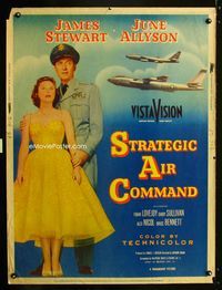1n251 STRATEGIC AIR COMMAND 30x40 '55 military pilot James Stewart, June Allyson, airplane art!