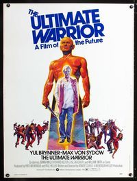 1n270 ULTIMATE WARRIOR Thirty by Forty movie poster '75 cool artwork of Yul Brynner, Max Von Sydow