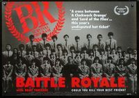 1n009 BATTLE ROYALE British quad movie poster '00 Batoru rowaiaru, ultra-violence & 9th graders!