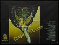 1n016 CLASH OF THE TITANS British quad movie poster '81 cool different art by Roger Huyssen!
