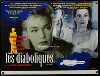 1n020 DIABOLIQUE British quad movie poster R90s Simone Signoret, Henri-Georges Clouzot