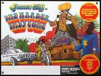 1n033 HARDER THEY COME British quad R77 Jimmy Cliff, Jamaican reggae music, cool Bryant art!
