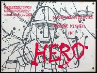 1n034 HERO British quad movie poster '82 really cool medieval knight artwork!