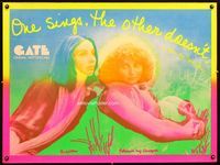 1n063 ONE SINGS, THE OTHER DOESN'T British quad movie poster '77 Agnes Varda, cool colorful artwork!