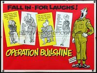 1n064 OPERATION BULLSHINE British quad movie poster '59 Donald Sinden, English military comedy!