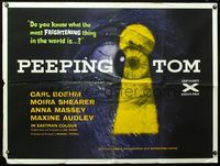 1n001 PEEPING TOM British quad movie poster '61 Michael Powell English voyeur classic, best image!