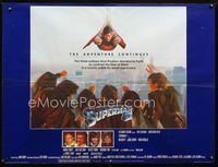 1n085 SUPERMAN II British quad poster '81 Christopher Reeve & Terence Stamp fly over New York City!